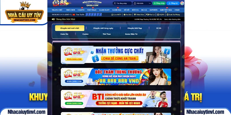 Khuyến mãi QH88 thưởng nạp đầu siêu giá trị